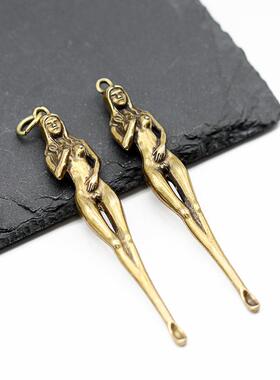 黄铜耳勺美女耳勺钥匙扣实心创意挂件耳勺挂饰挂件挖耳勺饰品配件