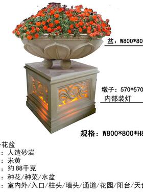 大型花户外欧式花盆装花园墙门头花盆H044装饰树脂砂岩雕围花庭院
