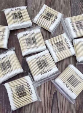100 dual-ended cotton swabs, ear pick and cleaning swab in o