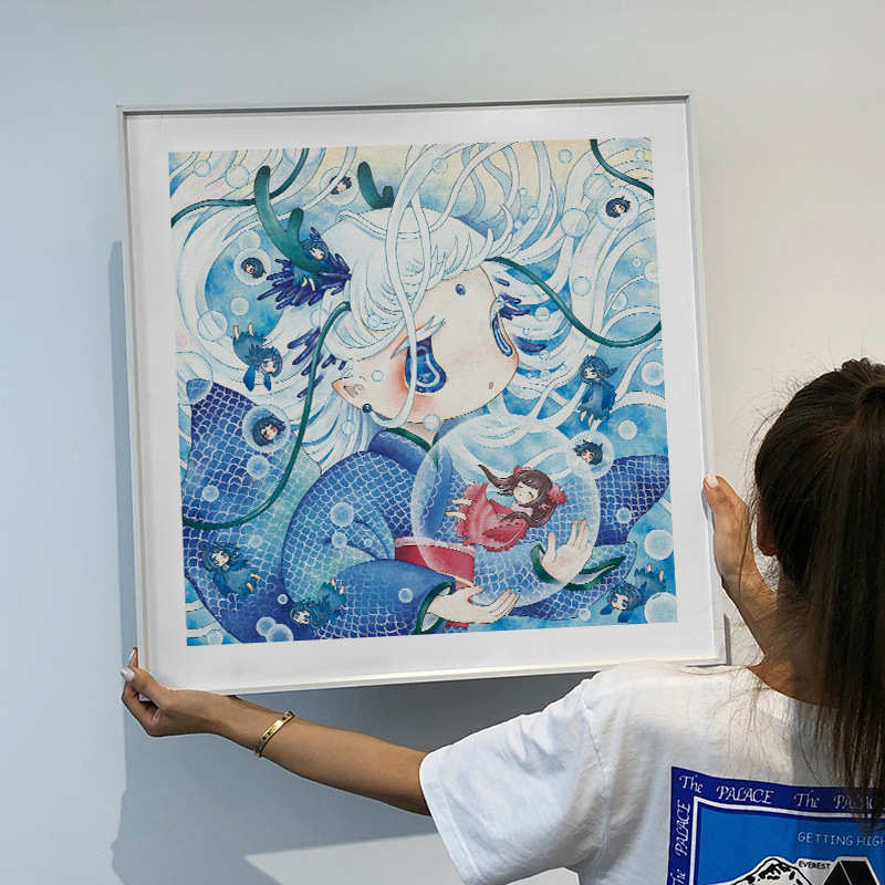 日本动漫装饰画金田凉子潮流艺术Ryoko Kaneta版画龙宫二次元挂画 - 图0