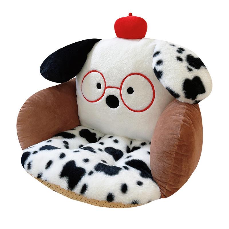 Big-eared dog leopard print seat cushion, backrest, integrated chair cushion, office cushion, dormitory seat butt cushion, bay window pouf