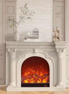 法式古别全实复木雕花壁炉柜墅客厅仿真火壁炉式F99JM88S壁炉装饰