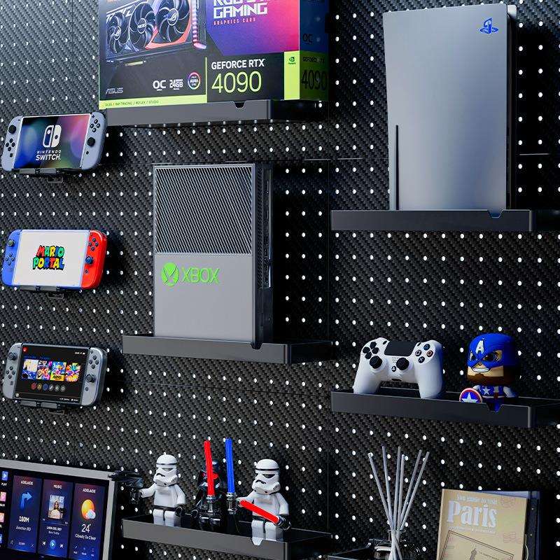 Black perforated board without punching bedroom storage rack study room e-sports room wall splicing wall hanging storage display partition