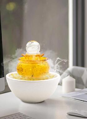 聚宝盆收银台流水摆件招财风水球循环水玄关摆件装饰乔迁开业送礼