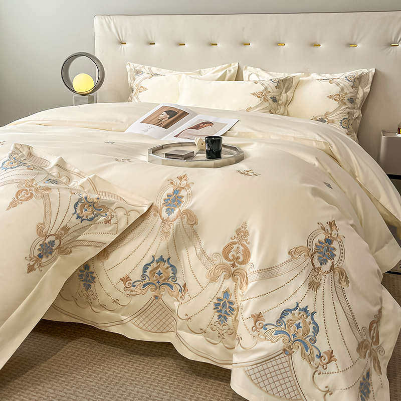 欧式风红色结婚四件套纯棉全棉被套婚庆刺绣婚礼陪嫁喜被床上用品,淘宝优惠券,粉丝福利购,淘宝优惠卷