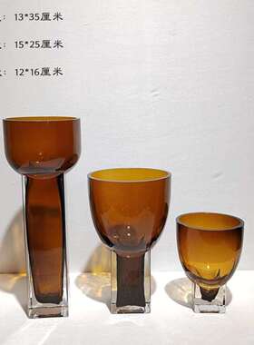 现代简约艺术创意玻璃花瓶插花摆件家居软装饰品茶几桌面果盘摆件