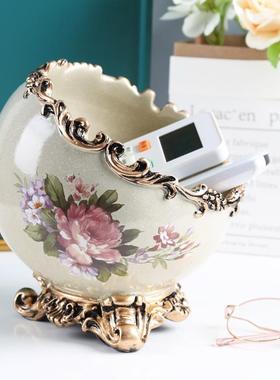 美式轻奢摆件家居饰品玄关钥匙收纳客厅卧室装饰品托盘糖果盒创意