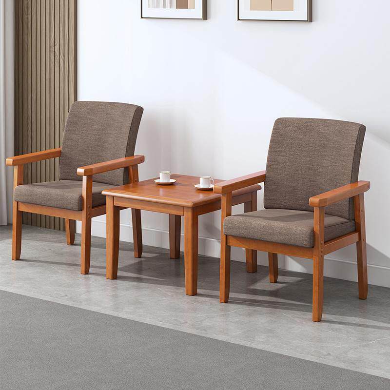 阳台小茶桌椅一桌两椅组合实木洽谈椅扶手椅会议沙发椅茶几三件套,淘宝优惠券,粉丝福利购,淘宝优惠卷