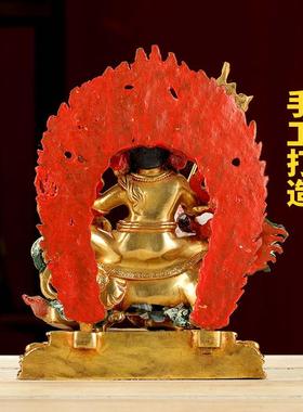 高档藏传财宝王佛像尼泊手全鎏金密宗财神尔毗沙门民族像工摆件 7