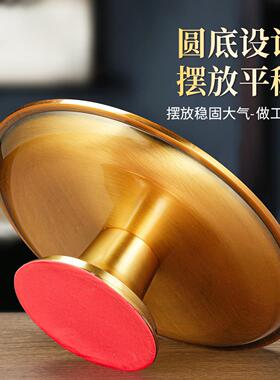 纯黄铜合金招财供果果盘上贡品盘礼佛家用财神爷专用水果托盘盆子
