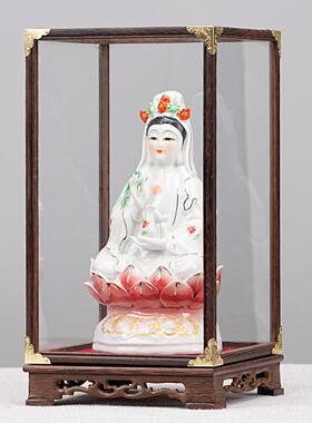 红木玻璃罩宝笼摆件花瓶观音神像文玩工艺礼品摆饰展示盒防尘罩实