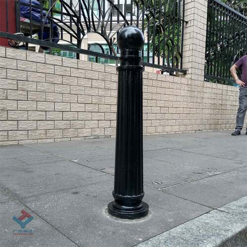 工厂供应车止柱深圳款圆头铸铁挡车柱铸铁罗马柱带福字样款 - 图0