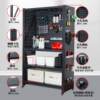 Thickened storage shelf hole plate equipment debris tools storage square hole plate metal floor-standing multi-layer storage rack
