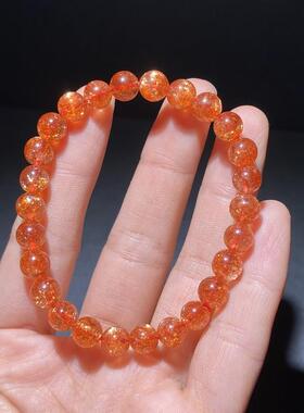 新品天然金太阳单圈手链女款圆珠手串 精美流行珠链珠串规格7.3mm