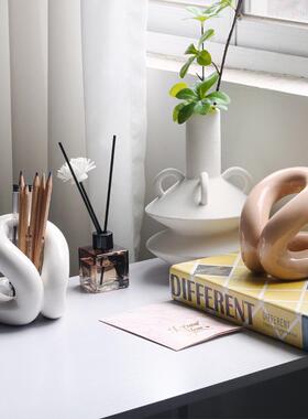 简约现代创意几何绳结摆件书桌妆台桌面收纳置物架摆设艺术装饰品