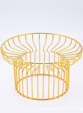 北欧轻奢水果托盘架客厅家用现代简约干果盘酒店创意特色铁艺摆件