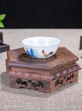 花瓶实木像底座托架木佛茶壶奇石头小鱼缸花盆景无品牌/质木底座