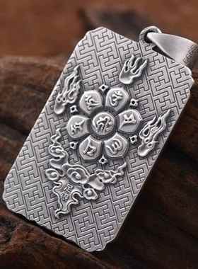 高档饰999纯银关公吊坠关二爷 羽 男泰银项炼上尊关男饰国风中品