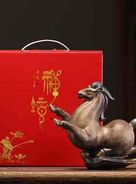 正品陶马踏飞燕摆办件创意招马家居客财厅公室桌面装饰工艺瓷礼品