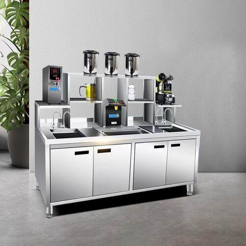 超居优选水吧台商用奶茶店设备全套水吧工作台操作台 - 图1