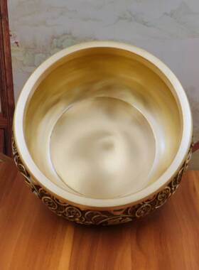 黄铜金钱元宝聚宝盆件招财聚财铜客厅艺术品前台客厅装饰品摆件