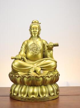 精工纯黄铜祖师爷杨筠松铜像风水祖师杨公神像家居供奉坐像摆件