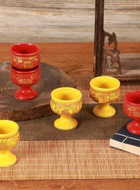 陶瓷中式供杯供酒杯奉供佛道家招财桶杯摆件用品