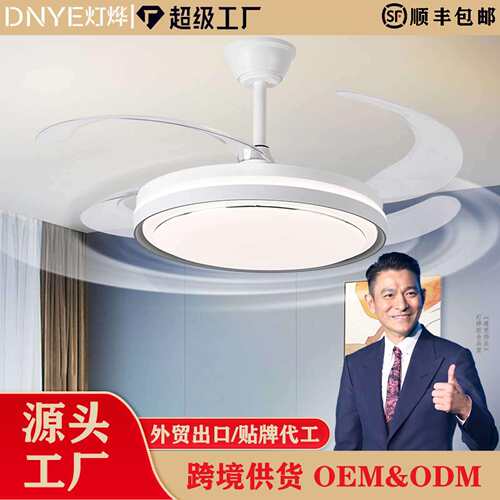隐形风扇灯2025年新款客厅卧室家用餐厅一体智能静音风扇灯吊扇灯 - 图0