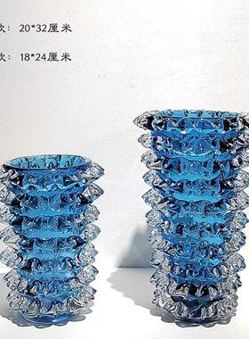 现代简约厚重琉璃藤编花瓶家居客厅餐厅玄关处桌面插花装饰摆件