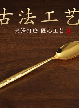 沙金百福金碗筷三件套金筷子碗勺铜碗装饰品摆件家用摆设节日婚庆