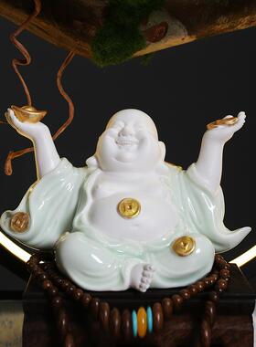 中式客厅客盆景迎松植造景绿摆件办公装室室内盆栽玄关LYT-124桌