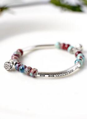 款创意手工陶瓷系手链女 民族风文艺小清森新106新生时尚手串饰学
