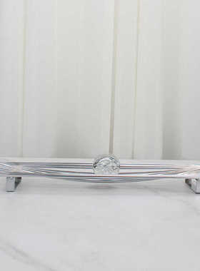 现代轻奢金属创意长条形托盘售楼处样板间餐厅客厅软装收纳盘摆件