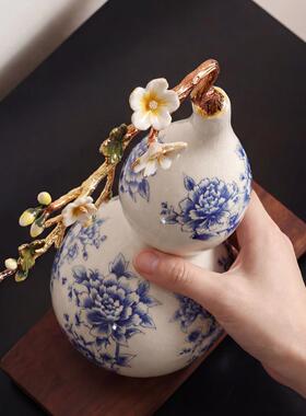 新中式家居装饰品客厅酒柜电视柜葫芦摆件福禄酒柜招财新房乔迁