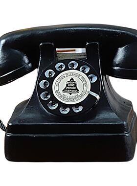 复古老式电话机摆件转盘座机模型民国怀旧老物件电影道具