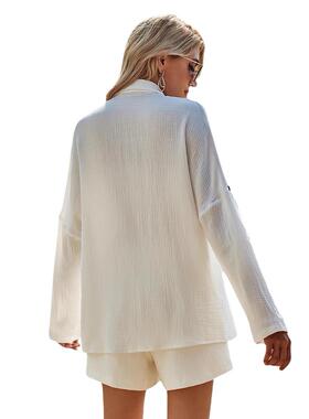 Women's suit, women's long sleeved shirt, top, cotton and