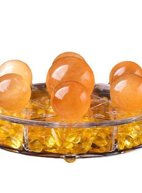 天然黄水晶球七星阵聚宝盆办公室摆件开业礼品家居玄关装饰工艺品