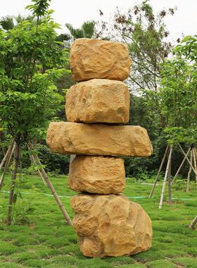 花园草地井盖庭院影视造景空心玻璃纤维彷真户外假石头装饰道具摆