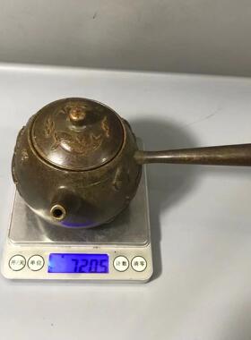 品20250918铜器工艺厂家古黄铜鱼跃龙茶壶门摆件水壶酒壶家仿居装