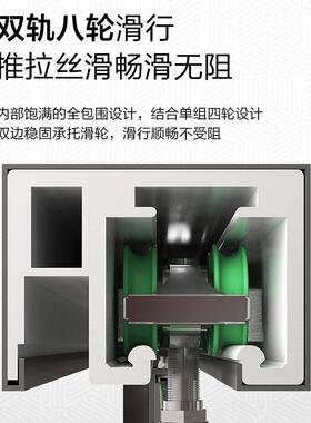 工厂极窄缓冲淋浴房隔断干湿分离浴室卫生间玻璃推拉移门送货安装