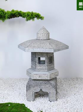石灯日式庭院青石仿古户外公园石灯笼造景室内枯山水禅意装饰摆件