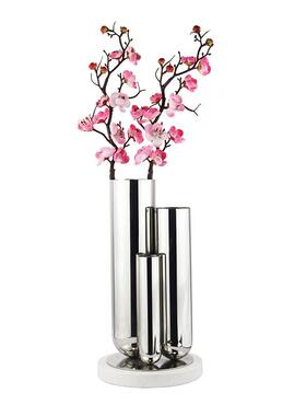 现简约样板代间几何金属花插PZ800器售花楼部洽谈区客厅桌面瓶轻