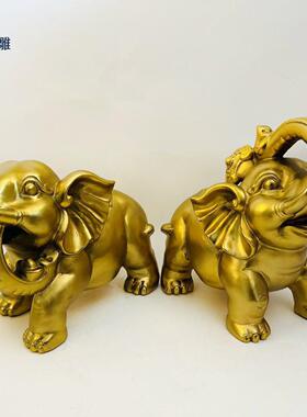 铜象摆件黄铜对象工艺品福象财象黄铜大象开业家居礼品