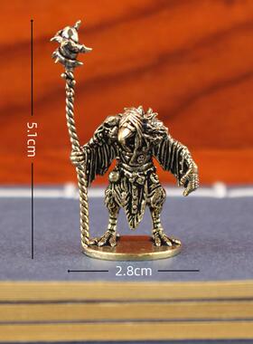 跨境黄铜复古巫师鸟人手拿权杖桌面小摆饰摆件创意巫师鸟人装饰品