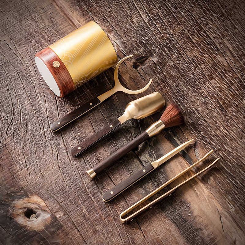 大岸堂茶道六君子套装铜配件家用高档茶具摆件茶桶养壶笔茶筒茶刀,淘宝优惠券,粉丝福利购,淘宝优惠卷