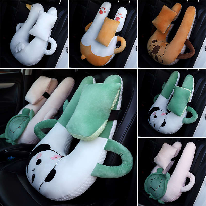 冰豆豆车载抱睡枕长途开车护腰护劲椎靠枕后排座椅睡觉抱枕腰靠 - 图3