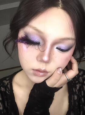 【紫色更有韵味】蝴蝶假睫毛波点羽毛春日夸张个性眼妆氛围感出片