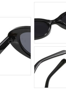 跨境复古小框茶色椭圆太阳镜女款男士中性遮阳防晒休闲风欧美墨镜