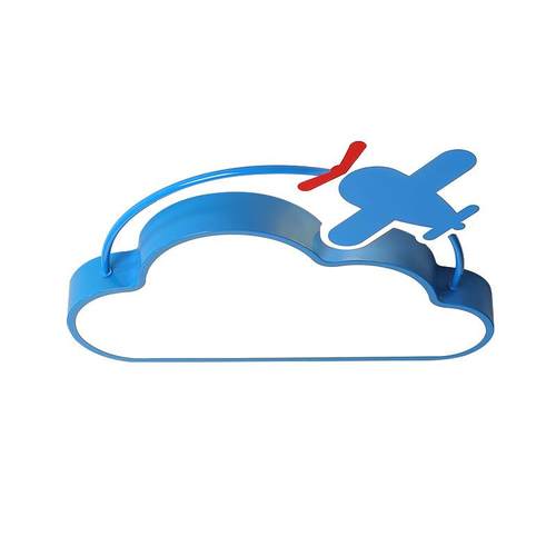 儿童卧室灯现代简约led吸顶灯创意个性卡通云朵飞机男孩房间灯具 - 图3