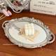 Ins style retro French glass mirror tray living room decoration ornaments aromatherapy jewelry display mirror storage tray